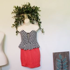 POOF COUTURE mini strapless dress